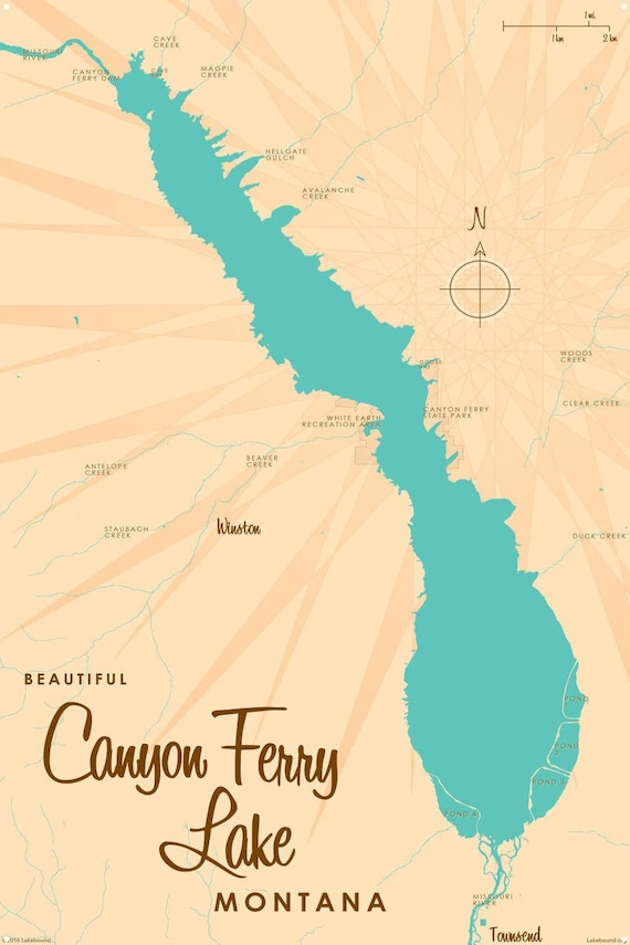 Canyon Ferry Lake Map Canyon Ferry Lake Montana Metal Sign Map Art | Etsy Uk