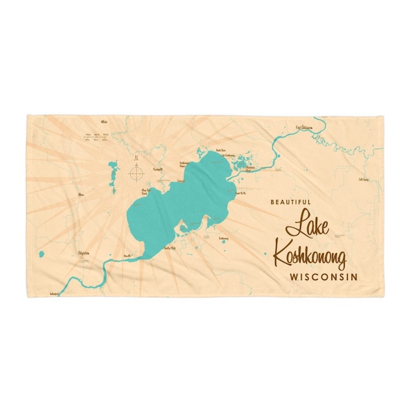 Lake Koshkonong Map Etsy
