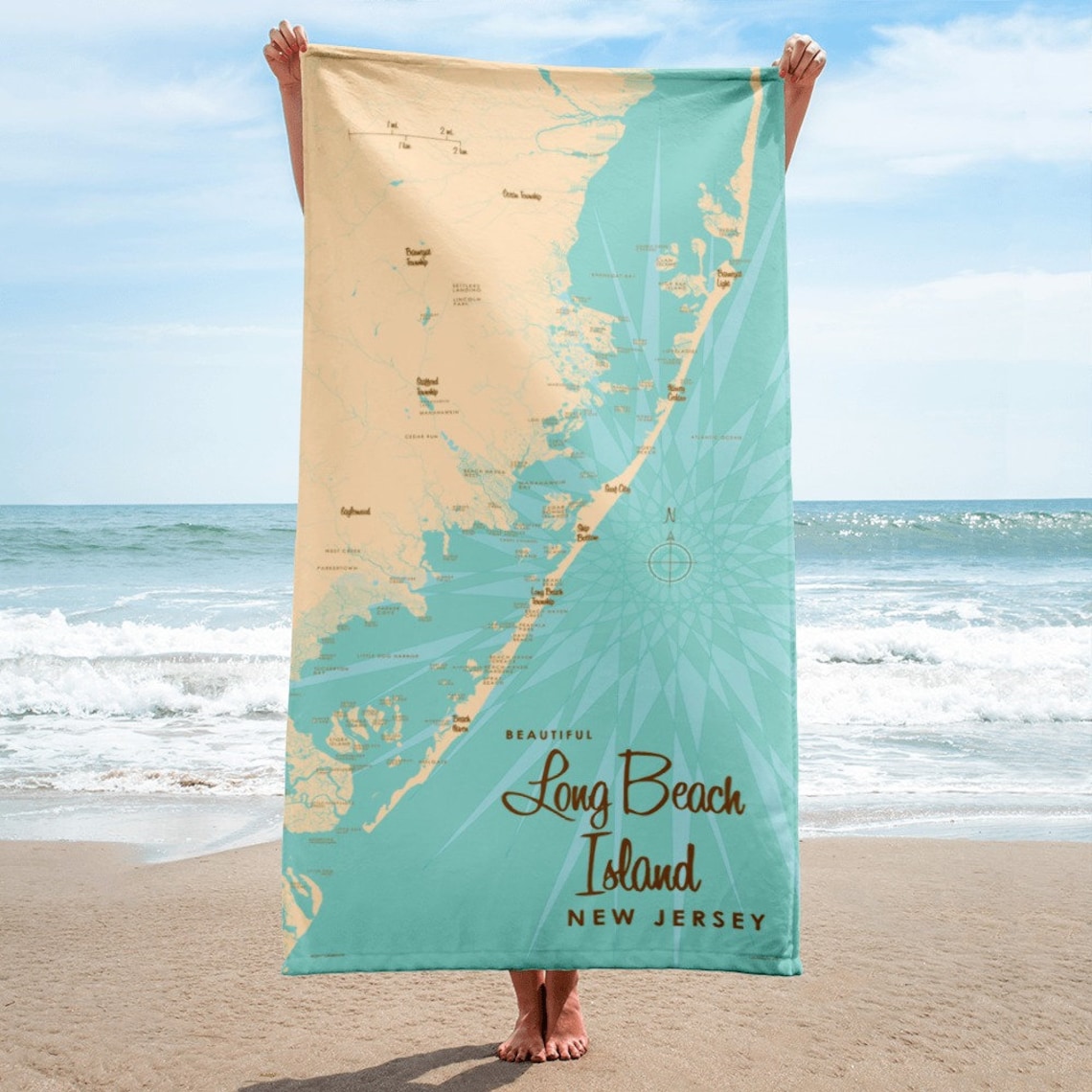 Long Beach Island New Jersey Beach Towel Etsy
