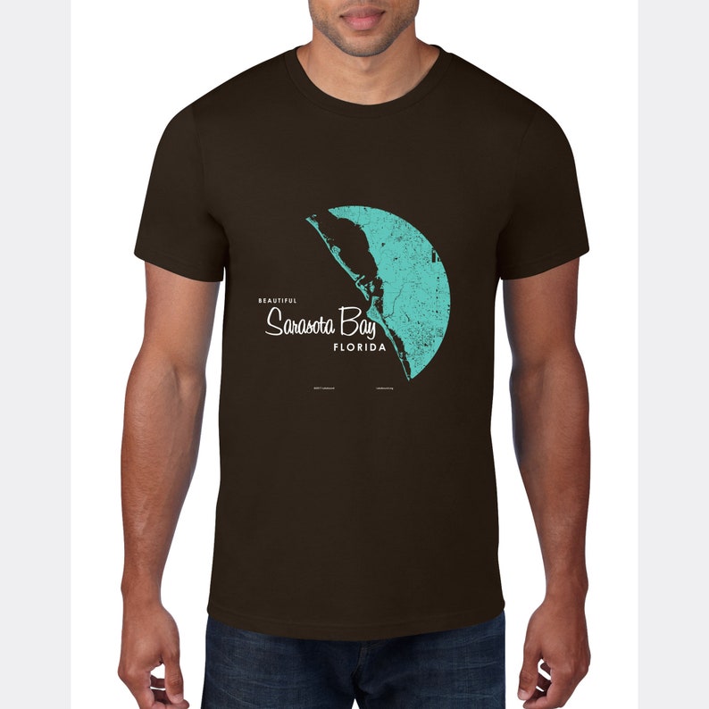 Sarasota Bay Florida T-Shirt Map Art
