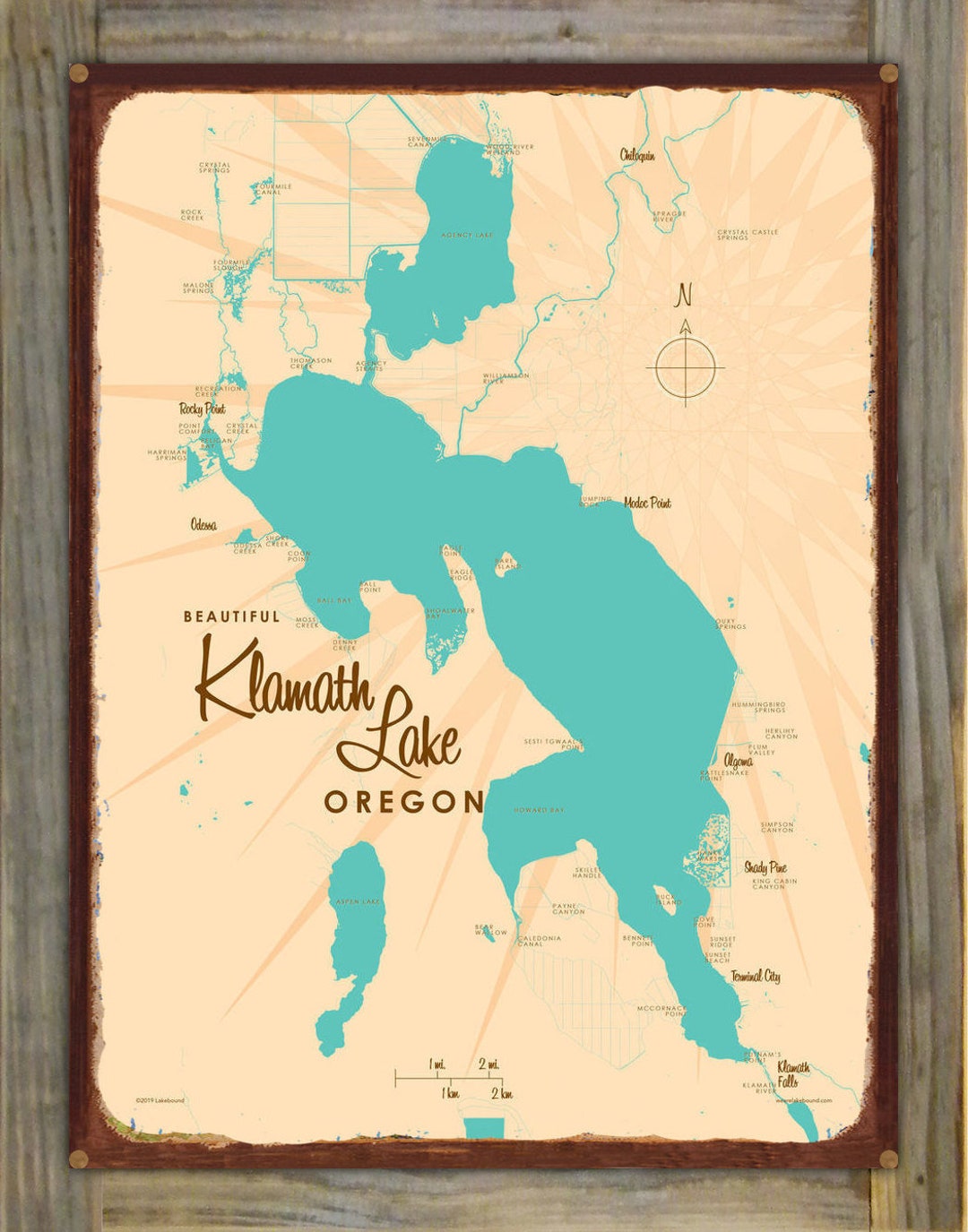 Klamath Lake Oregon Lake House Décor Cabin Art Custom Etsy