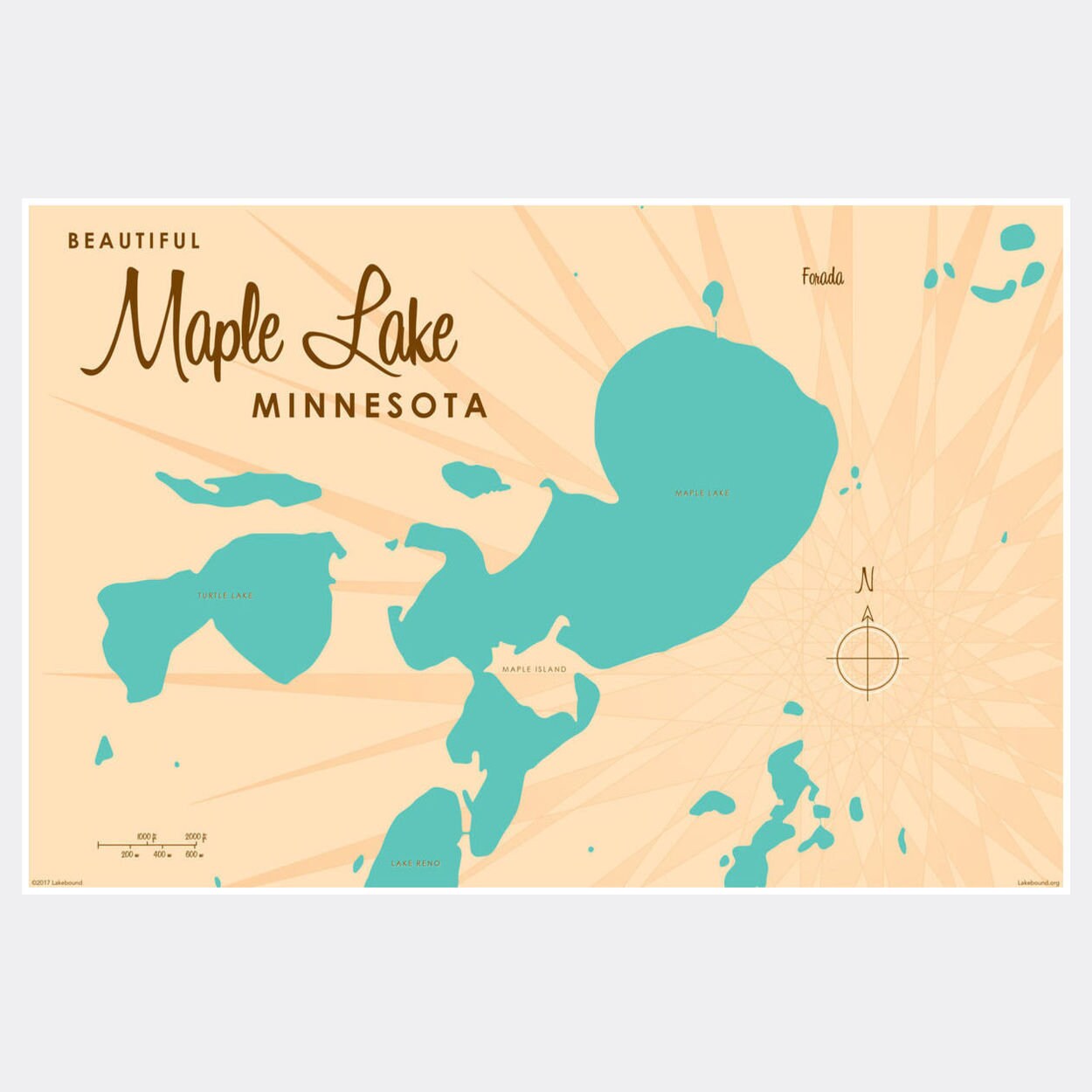 Maple Lake Mn Map Maple Lake Minnesota Paper Print Map Art | Etsy