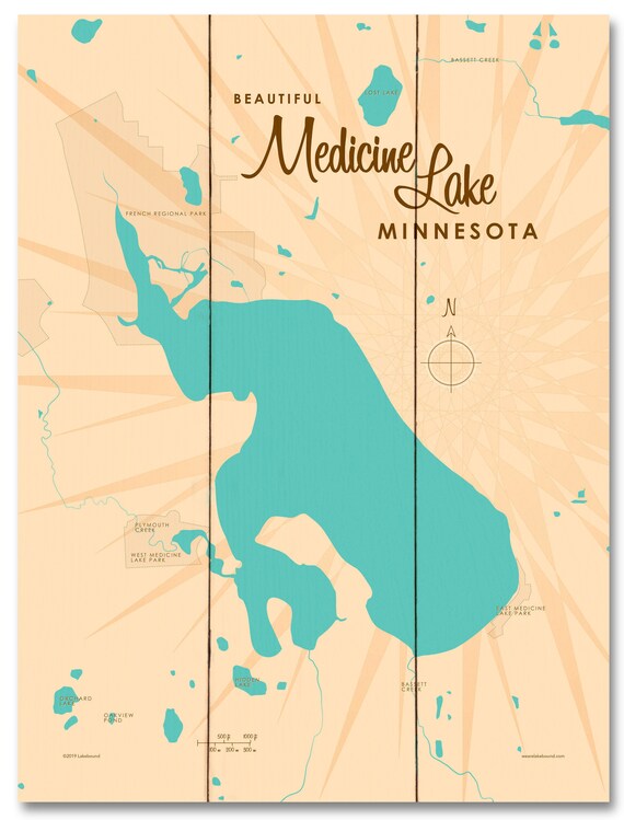 Medicine Lake Minnesota Wood Sign Map Art Etsy