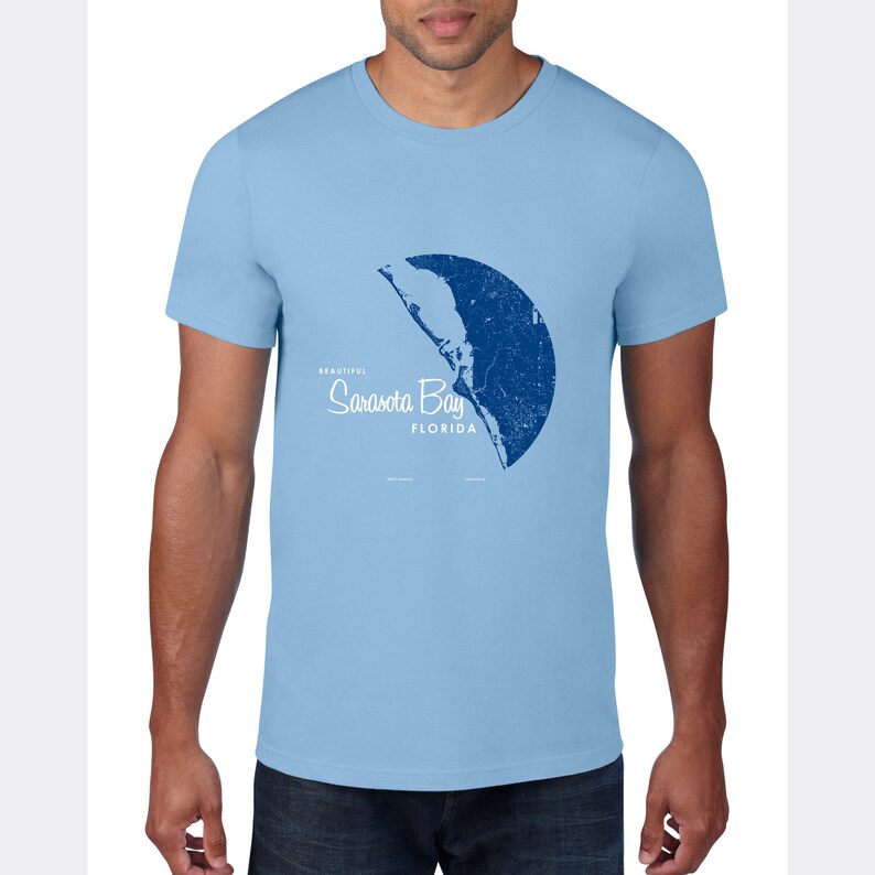 Sarasota Bay Florida T-Shirt Map Art