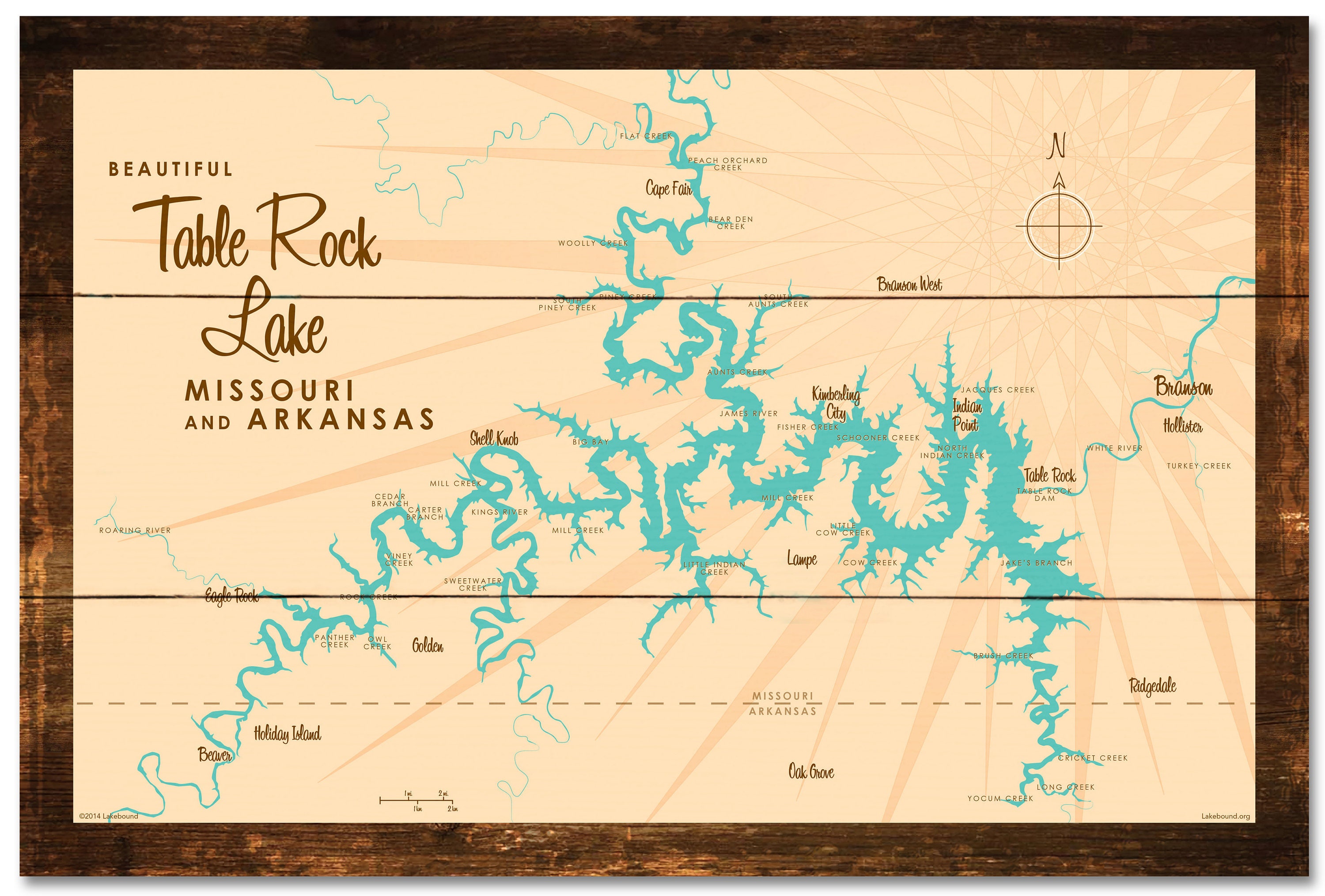 Map Of Table Rock Lake Table Rock Lake Missouri Rustic Wood Sign Map Art | Etsy