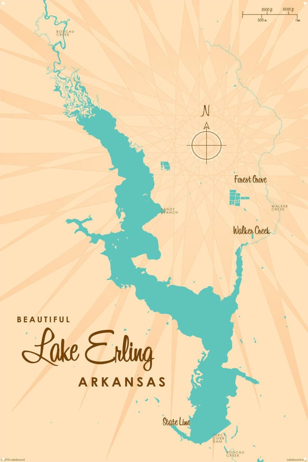 Lake Erling Arkansas Lake House Décor Cabin Art Custom Etsy