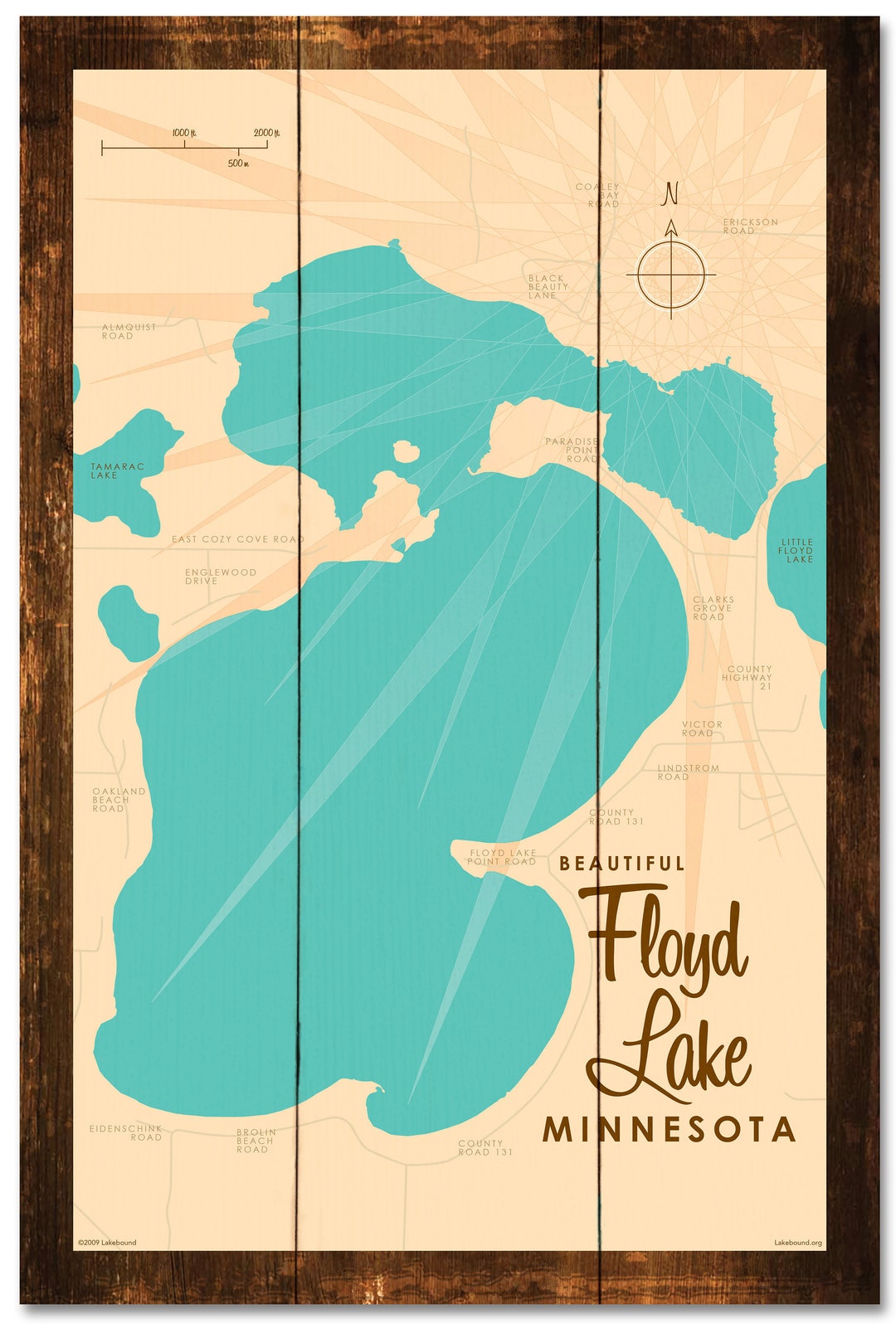 Floyd Lake Minnesota, Rustic Wood Sign Map Art Etsy