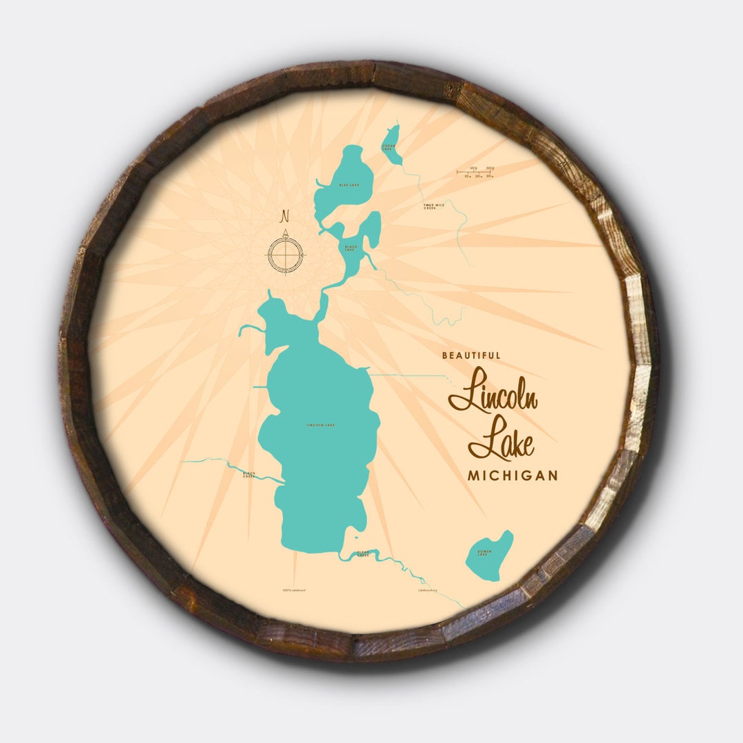 Lincoln Lake Michigan Lake House Décor Cabin Art Custom Etsy