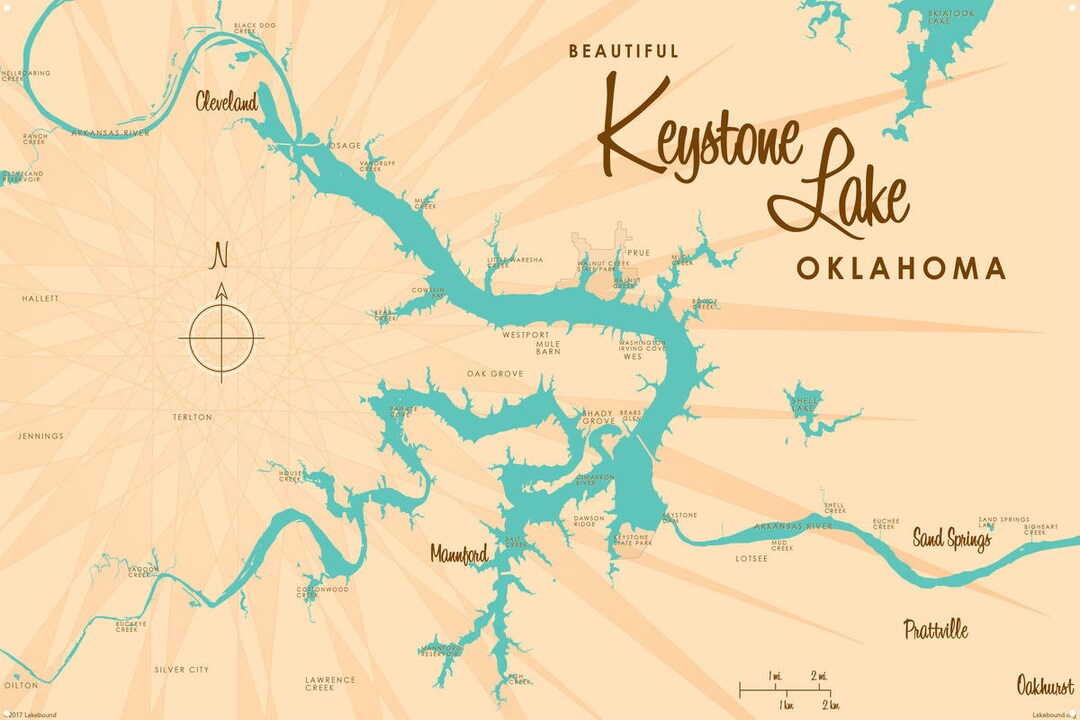 Keystone Lake Oklahoma Lake House Décor Cabin Art Custom Etsy