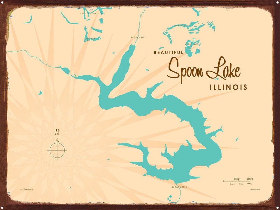 Spoon Lake Illinois Lake House Décor Cabin Art Custom Etsy