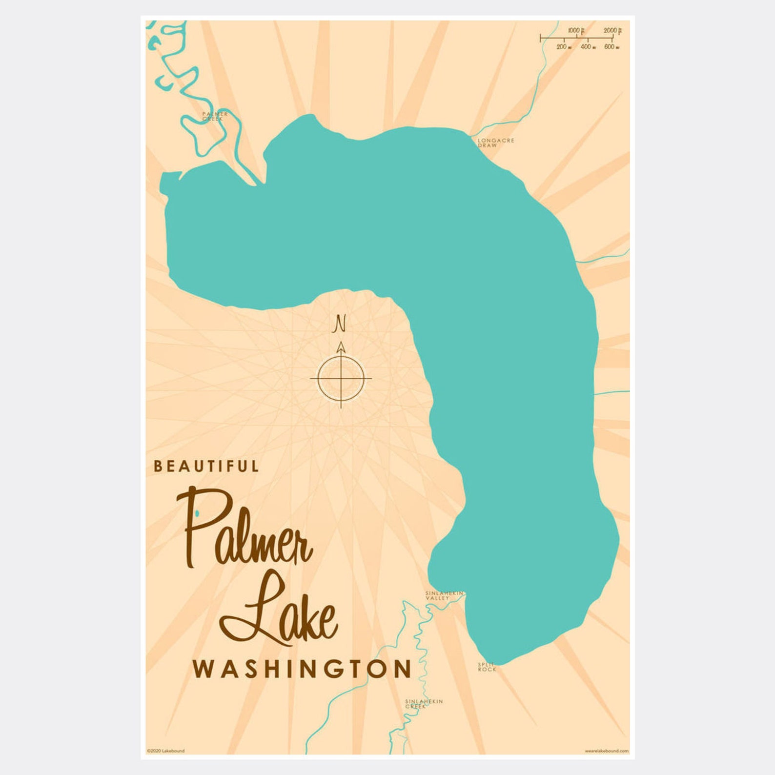 Palmer Lake Washington Paper Print Map Art Etsy