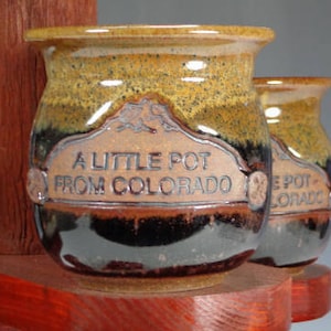 A Little pot from Colorado gift handmade pottery stash jar Marijuana Stash Jar FREE SHIPPING!