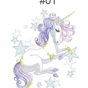 Embroidered Quilt Blocks - Magical Unicorn Quilt Blocks - Choose your designs and sizes