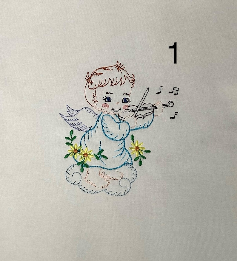 Lot De 10 Blocs De Patchwork Brodés "Rippled Little Angels" - Neufs, Faits Main USA