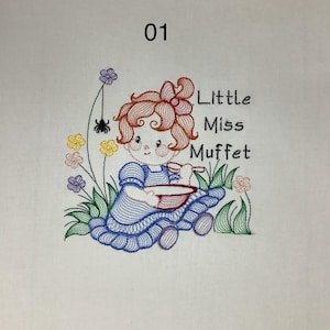 Embroidered Quilt Blocks - Classic Nursery Rhyme Quilt Blocks - Baby Quilt Blocks - Choose your designs and sizes