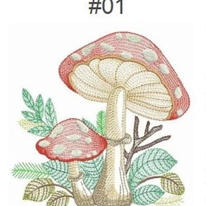 Embroidered Quilt Blocks - Mushroom Quilt Blocks - Choose your designs and sizes