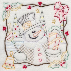 Embroidered Quilt Blocks - Country Christmas Quilt Blocks - Choose your designs