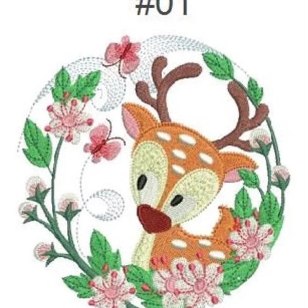 Embroidered Quilt Blocks - Spring Woodland Animal Quilt Blocks - Choose your designs and sizes