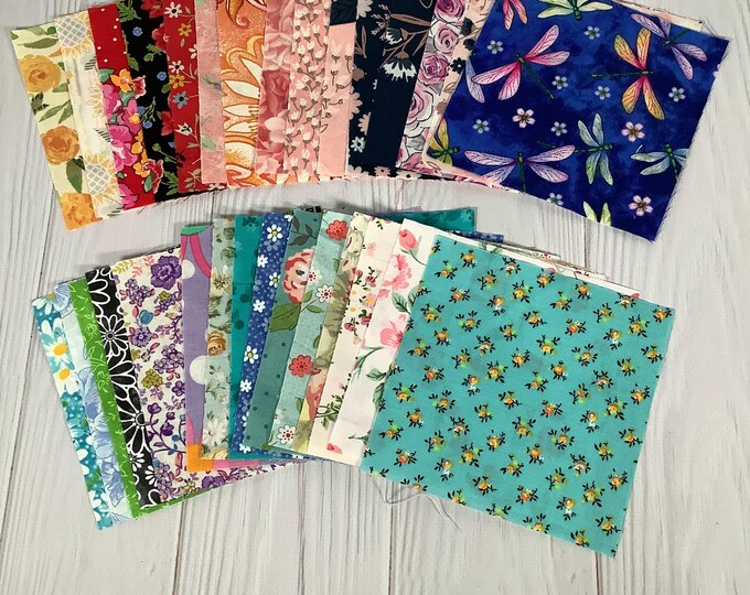 4 1/2 Inch Fabric Square Bundle, Bundle of 15 Fabric Squares in a ...