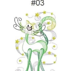 Embroidered Quilt Blocks - Elegant Cats Quilt Blocks - Choose your designs and sizes