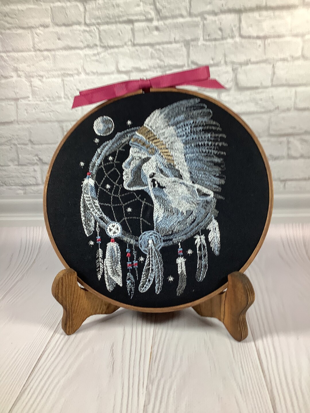 Finished Embroidery, Indian Shaman Embroidery Decor, Native American ...