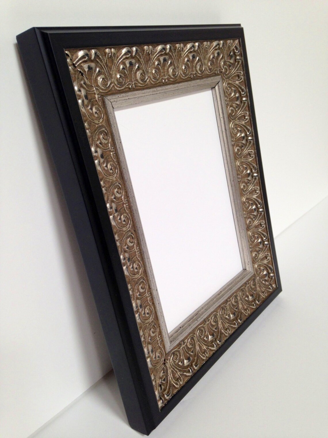 Silver & Black Ornate Picture Frame 3x5 4x6 5x7 8x10 Etsy