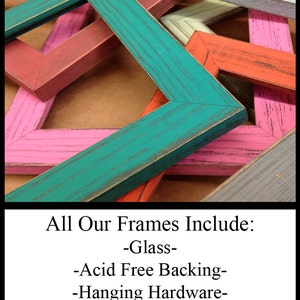 BURNT ORANGE Rustic Wood Picture Frame, Reclaimed Distressed Wood, All