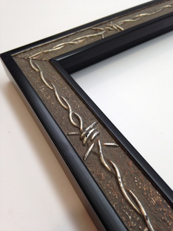 Barbed Wire Picture Frame Silver Black 4x6 5x7 8x10
