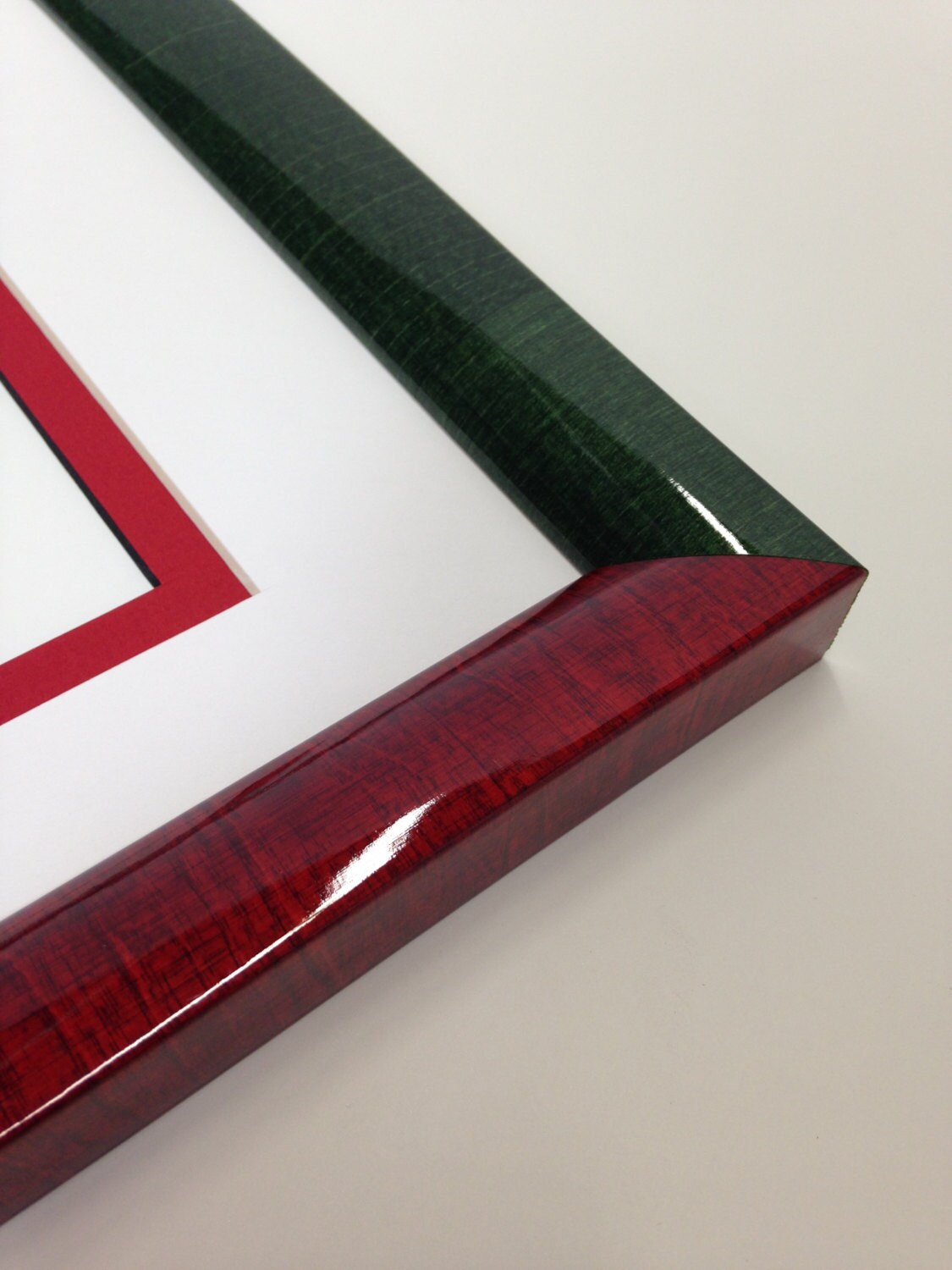 Christmas Picture Frame 5x7 Red & Green Lacquer Frame Double Etsy