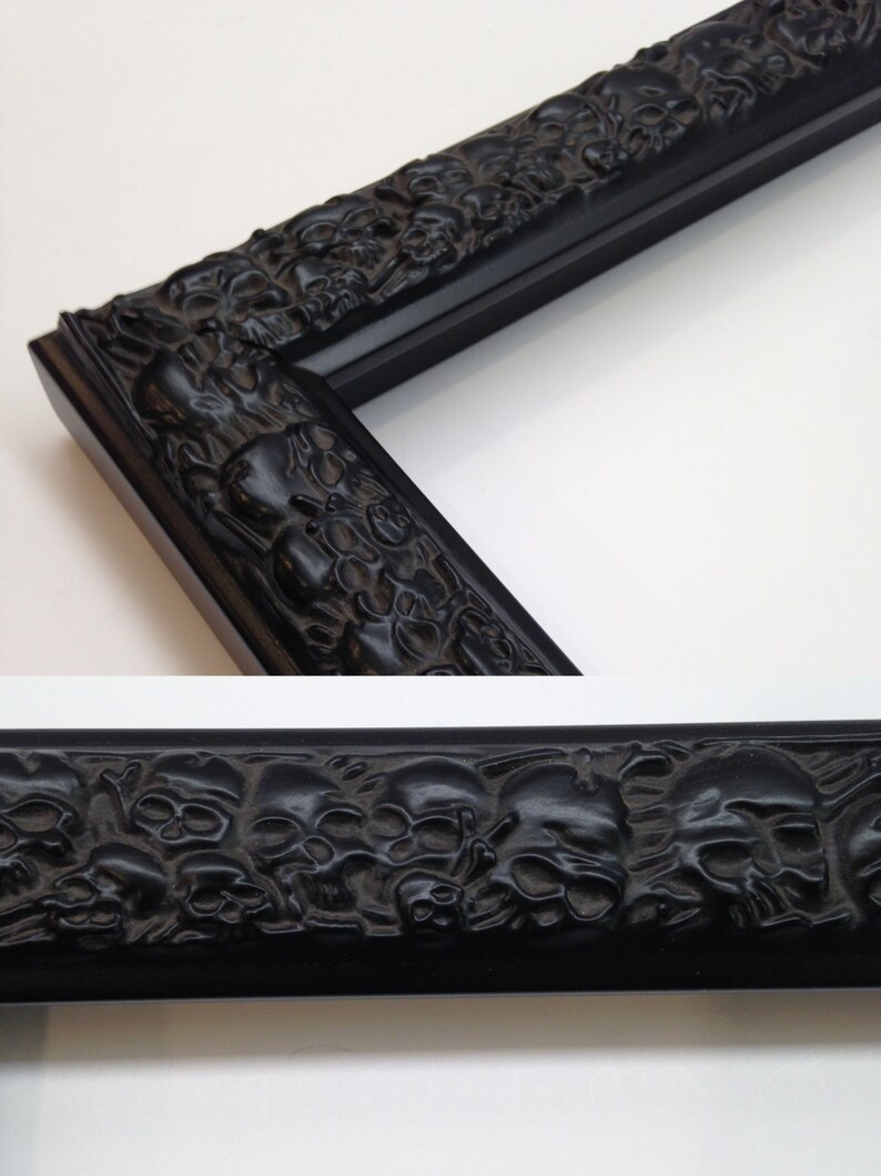 Skull Picture Frame Black 3x5 4x6 5x7 8x10 11x14 Image 0