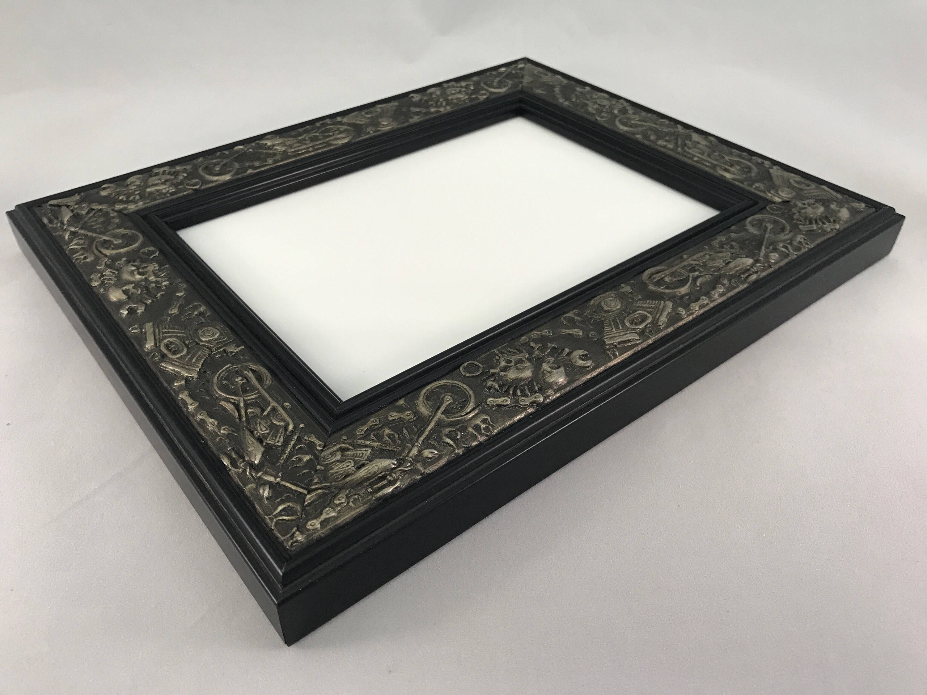 Harley Davidson Motorcycle Picture Frame Silver and Black 3x5