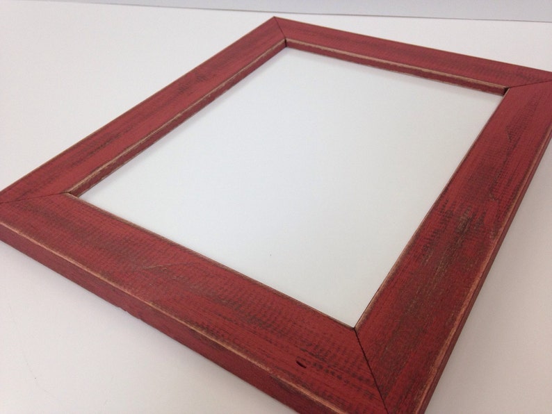 RED Rustic Wood Picture Frame Reclaimed Distressed Wood All Etsy