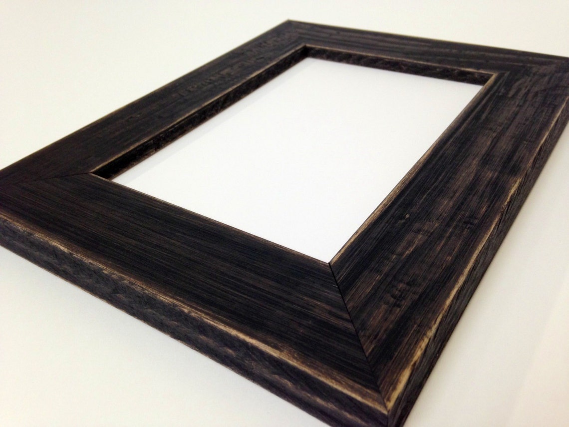 BLACK Rustic Wood Picture Frame Reclaimed Distressed Wood Etsy