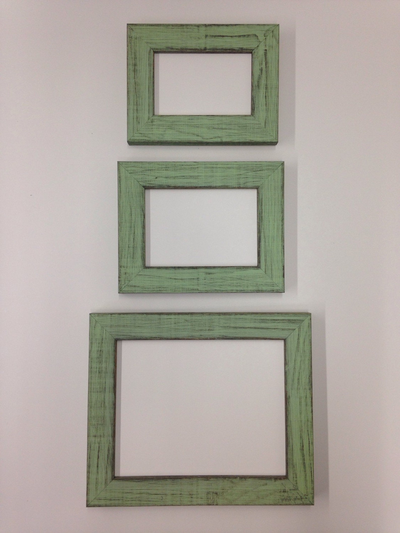 GREEN Rustic Wood Picture Frame Mint Green Reclaimed Etsy