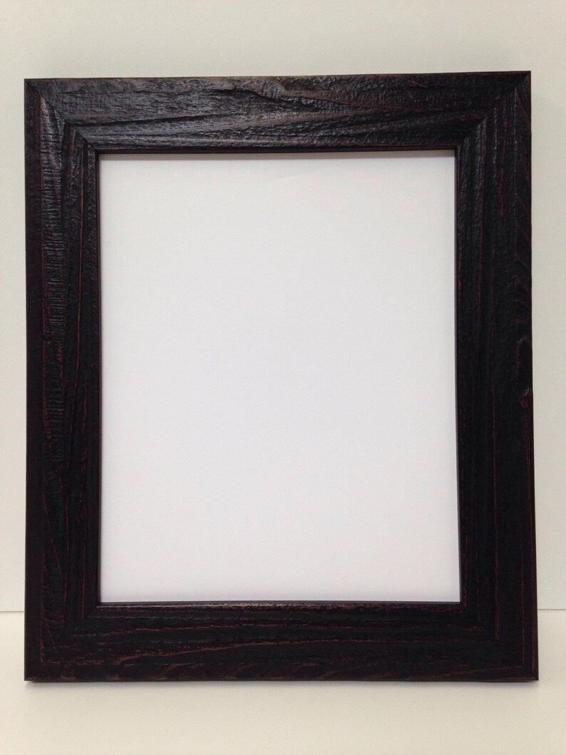 Black Rustic Wood Picture Frame All Wood Frame Reclaimed | Etsy
