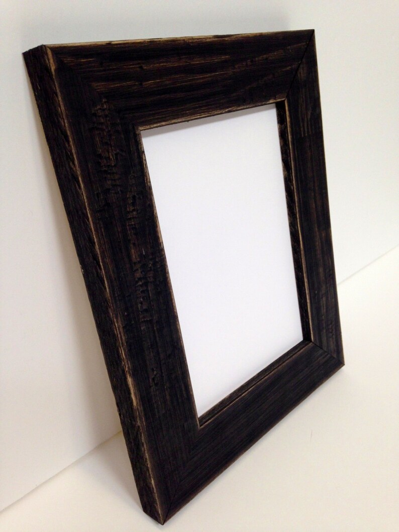 BLACK Rustic Wood Picture Frame Reclaimed Distressed Wood Etsy
