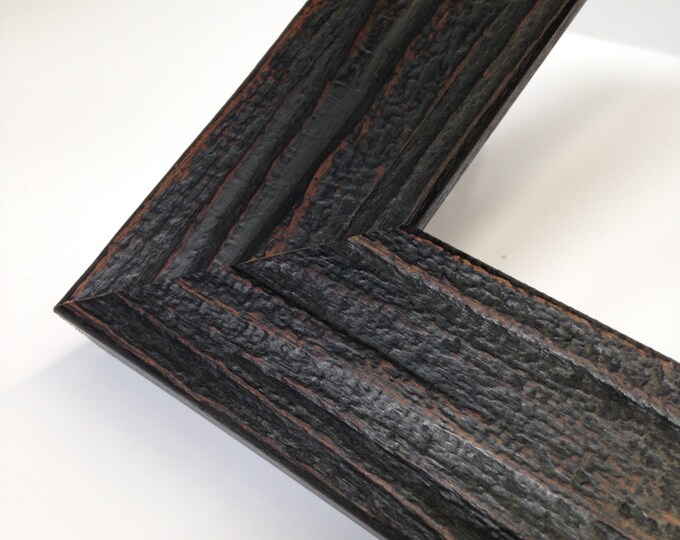 Black Rustic Wood Picture Frame, All Wood Frame, Reclaimed Wood, 4x6