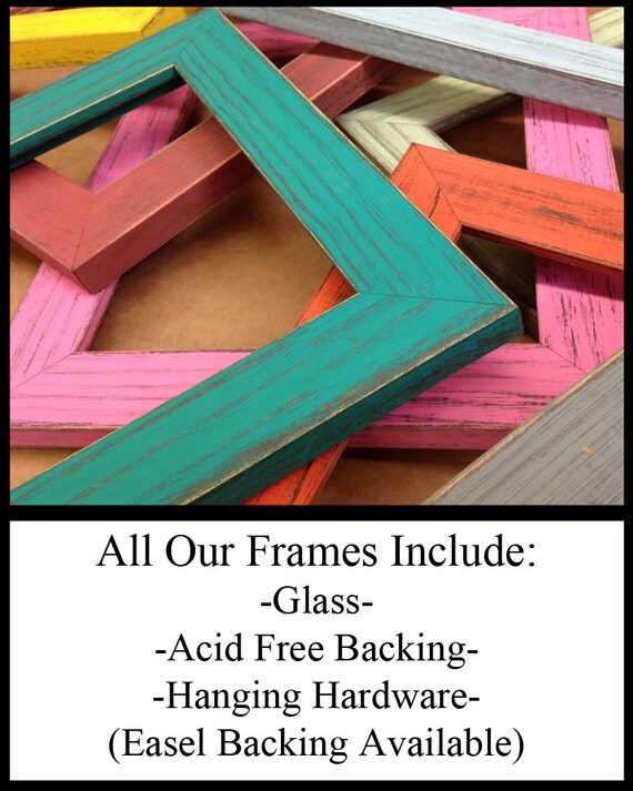 16x20 Distressed/Aged Black Wood Picture Frame - UV Acrylic, Foam Board Backing, & Hanging Hardware Included!