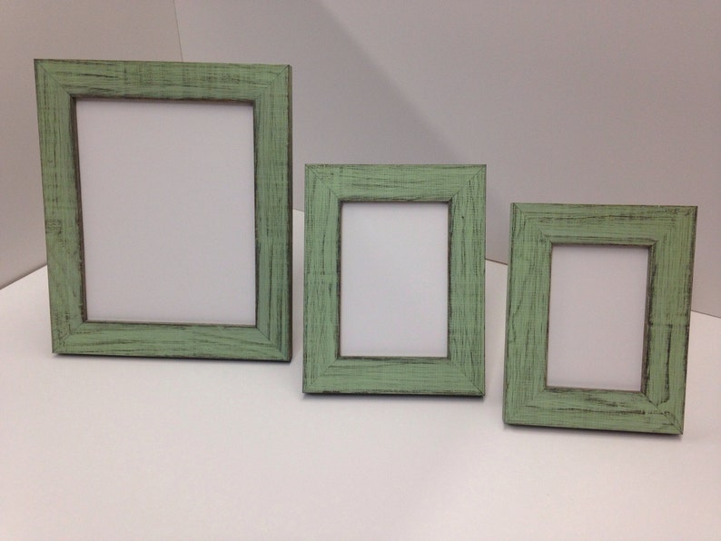 GREEN Rustic Wood Picture Frame Mint Green Reclaimed | Etsy