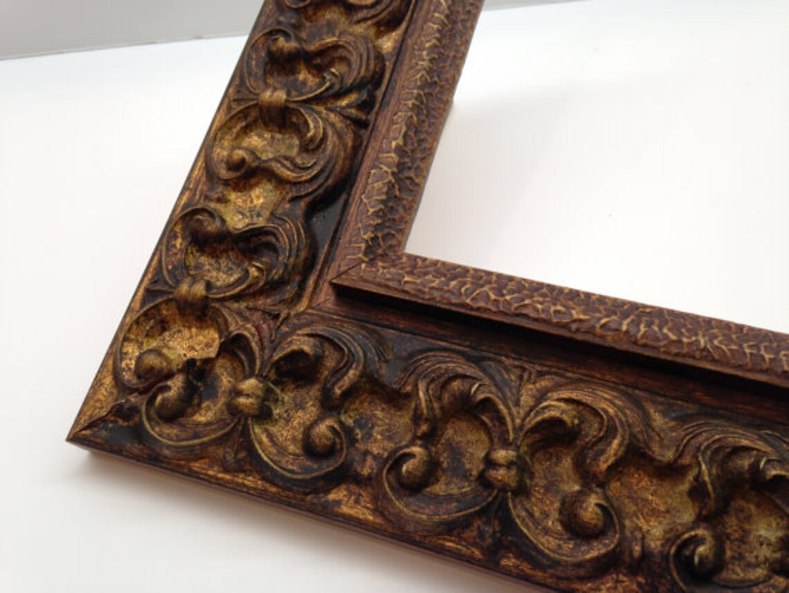 Dark Gold Ornate Picture Frame 3x5 4x6 5x7 8x10 11x14 Etsy
