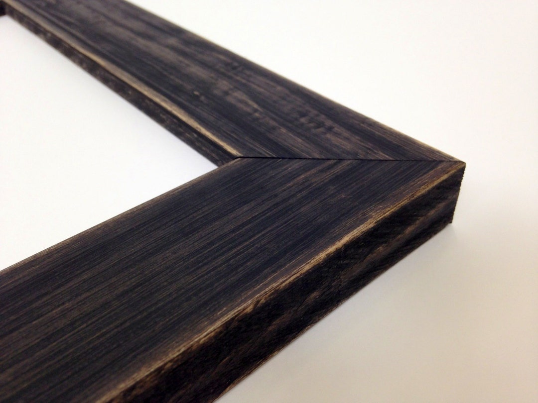 BLACK Rustic Wood Picture Frame, Reclaimed Distressed Wood All Wood 4x6 ...