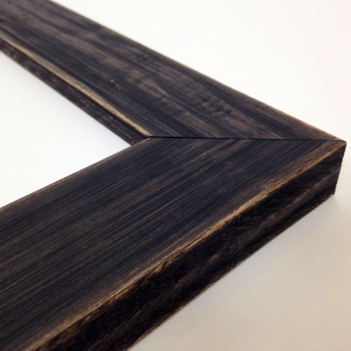 Black Rustic Wood Picture Frame All Wood Frame Reclaimed Etsy