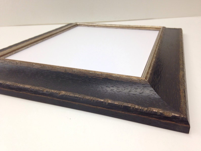 BLACK Rustic Distressed Wood Picture Frame All Wood W/ Silver Etsy