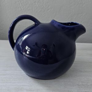 Vintage USA Pottery Cobalt Pitcher
