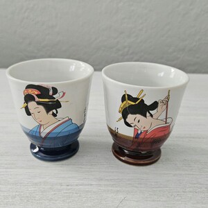 Rare Vintage Saki cups, tea cups, Geisha