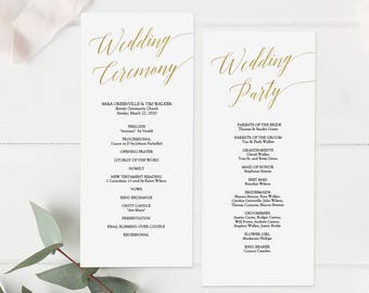 tall wedding program etsy