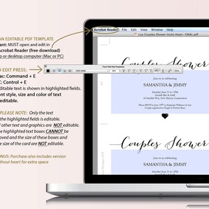 Couples Shower Invite DIY Printable Invitation Template - Etsy