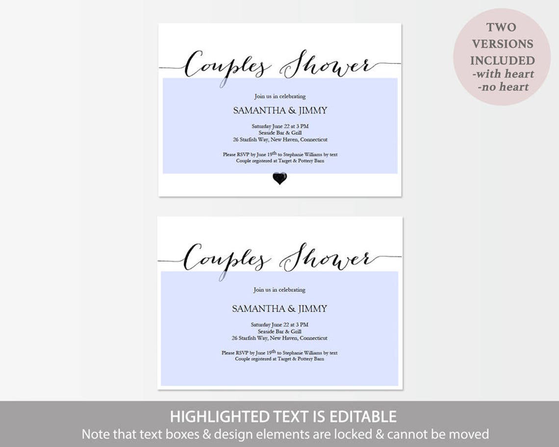 Couples Shower Invite DIY Printable Invitation Template | Etsy
