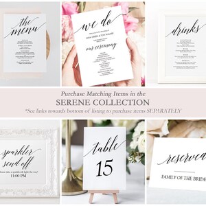 Printable Wedding Program Our Wedding & Bridal Party Instant Digital DIY Template Editable PDF 5 x 7 inches Double sided GD0503 image 6