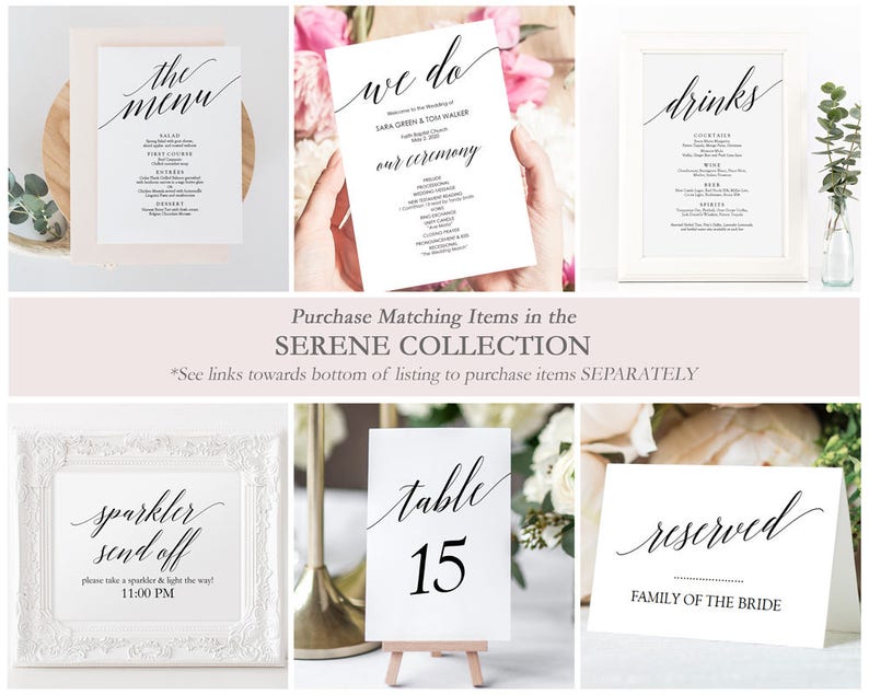 Printable Wedding Program Our Wedding & Bridal Party Instant Digital DIY Template Editable PDF 5 x 7 inches Double sided GD0503 image 6